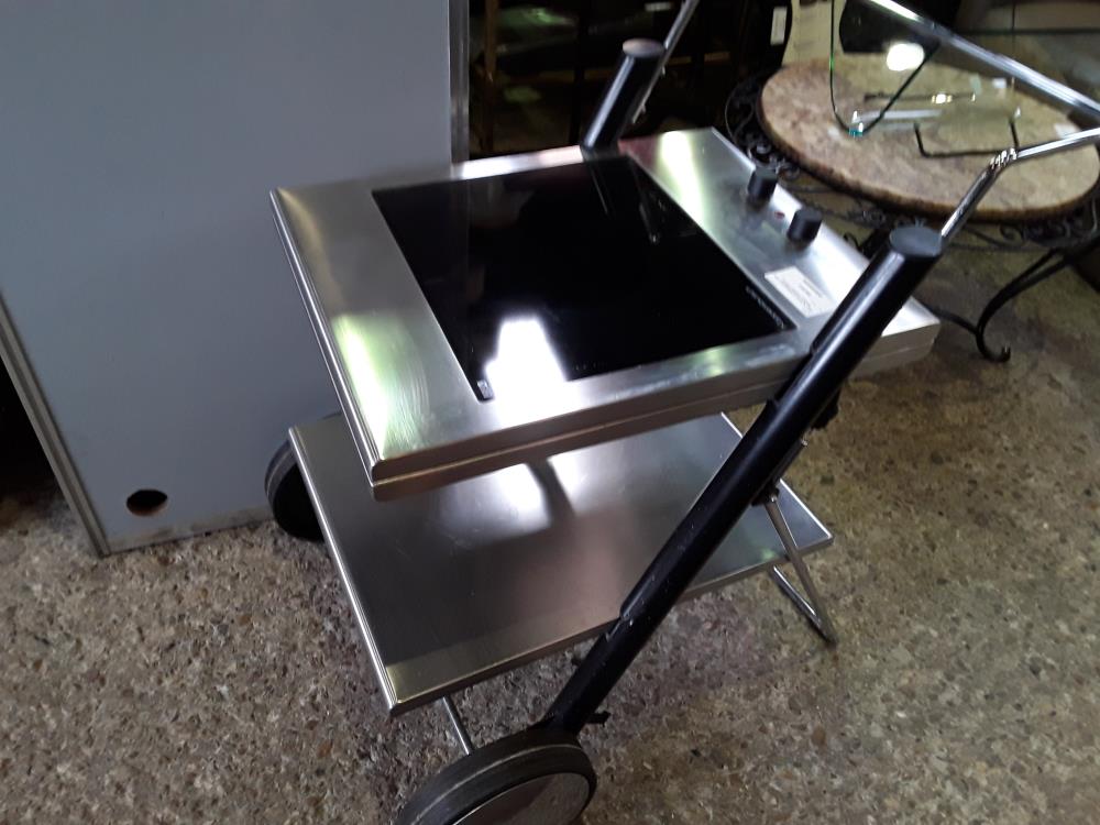 GRILL PLANCHA KUPPERSBUSCH SUR CHARIOT CHROME 2 ROUES