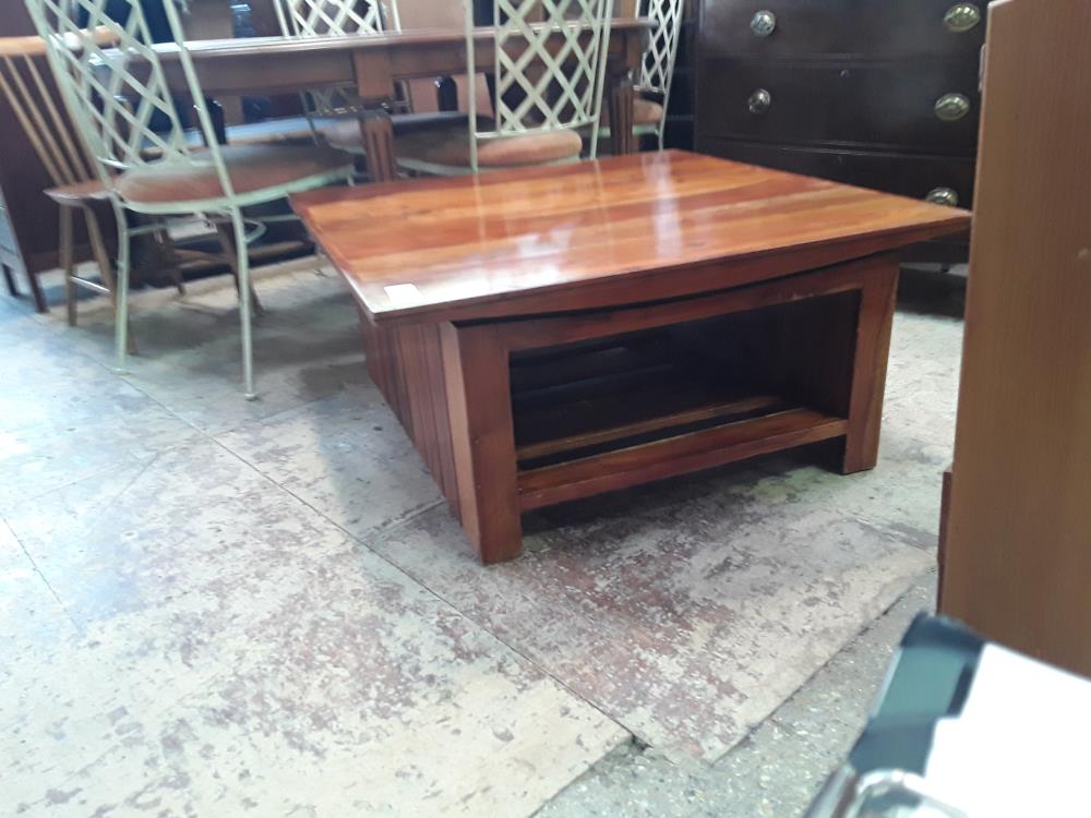 TABLE BASSE ACACIA MASSIF CARREE 1M