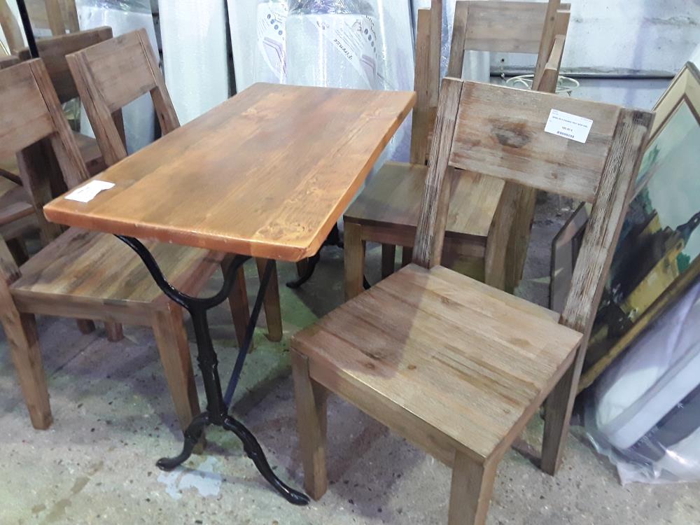 SERIE DE 6 CHAISES TOUT BOIS MIEL