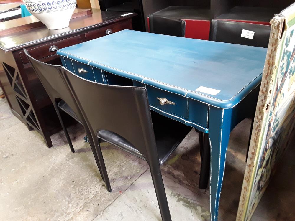 BUREAU PATINE BLEUE 2T 1 NICHE