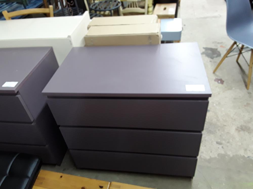 COMMODE 3T MALM COULEUR MAUVE 