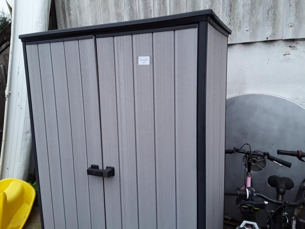 ABRI DE JARDIN 2P KETER  135X180X70 PVC GRIS ET NOIR