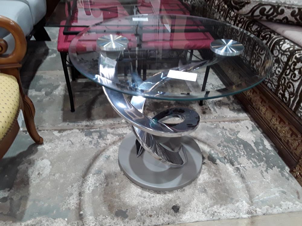 TABLE BASSE RONDE DESIGN VERRE