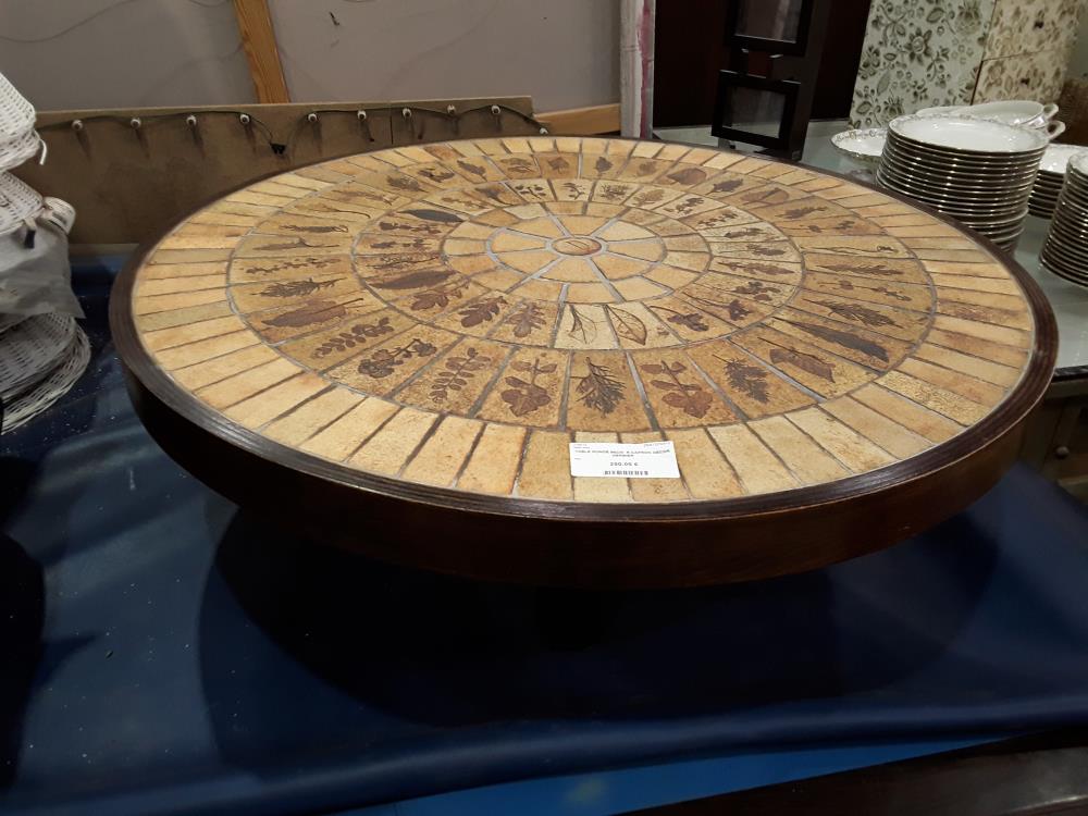 TABLE RONDE 95CM  R.CAPRON DECOR HERBIER