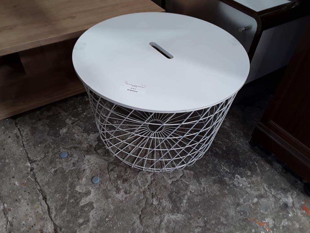 TABLE BASSE PANIER RONDE 60CM BLANCHE