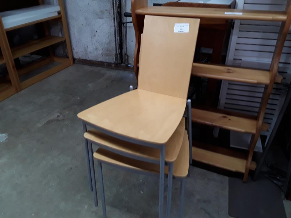 SERIE DE 3 CHAISES BOIS ET METAL IKEA ASSAR 
