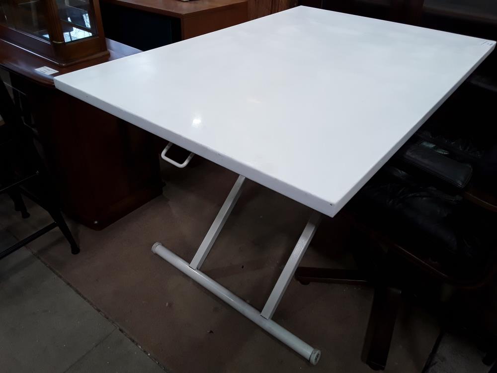 TABLE BLANCHE REHAUSSABLE 80X120 