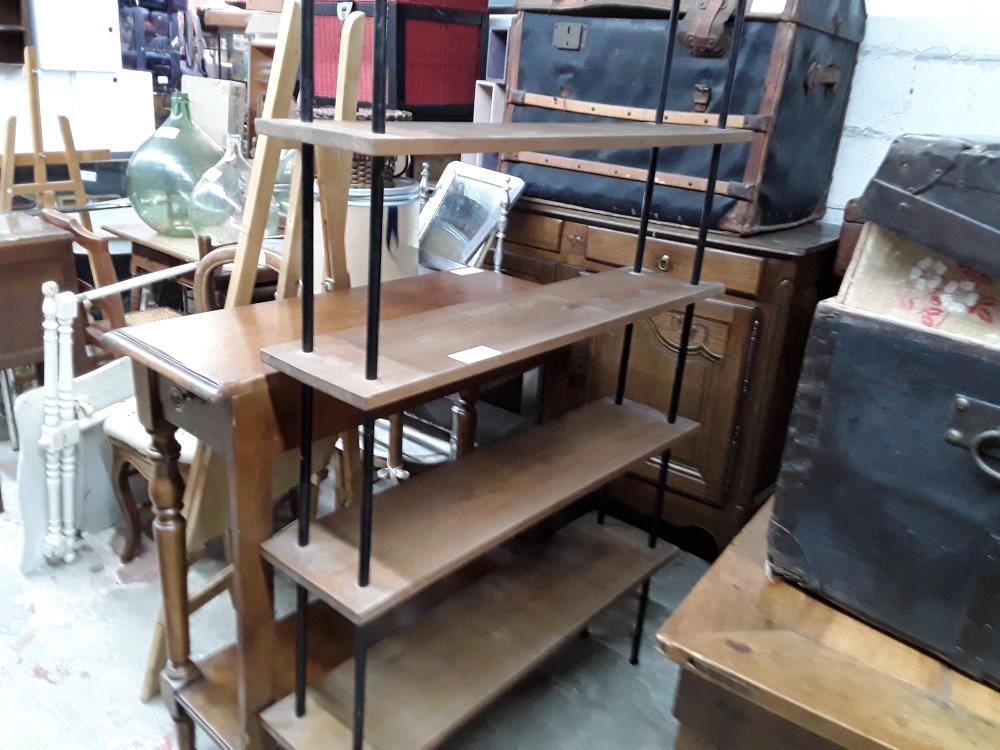 BIBLIOTHEQUE VINTAGE  5 PLANCHES 100CM PIETEMENT METAL NOIR