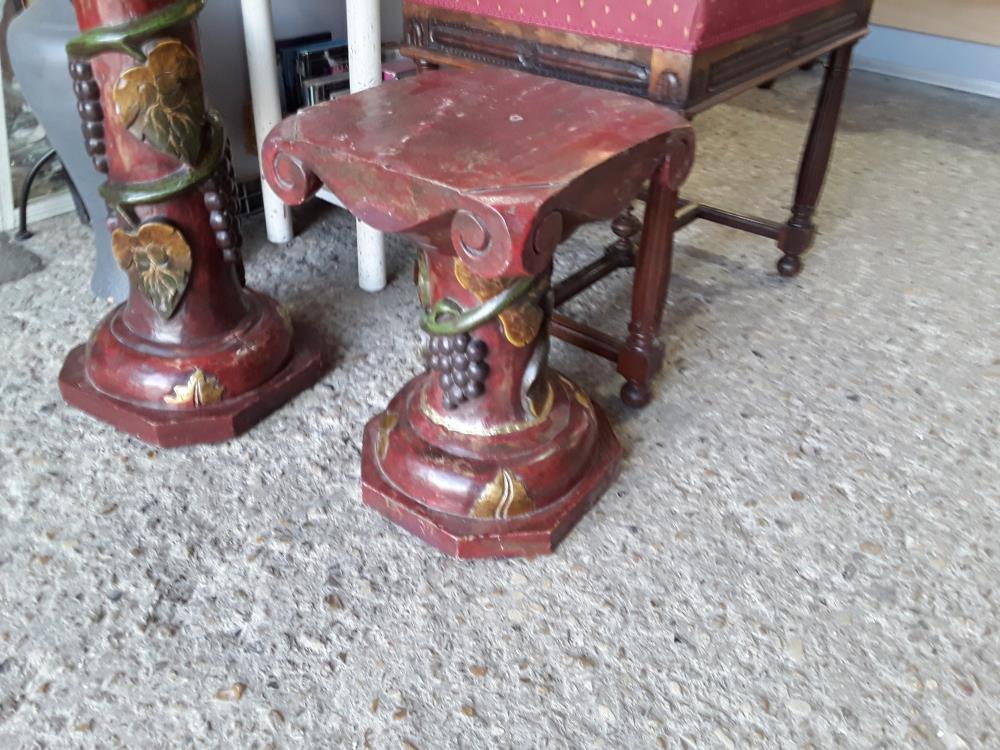 COLONNE BOIS ROUGE DECOR GRAPE DE RAISIN PM
