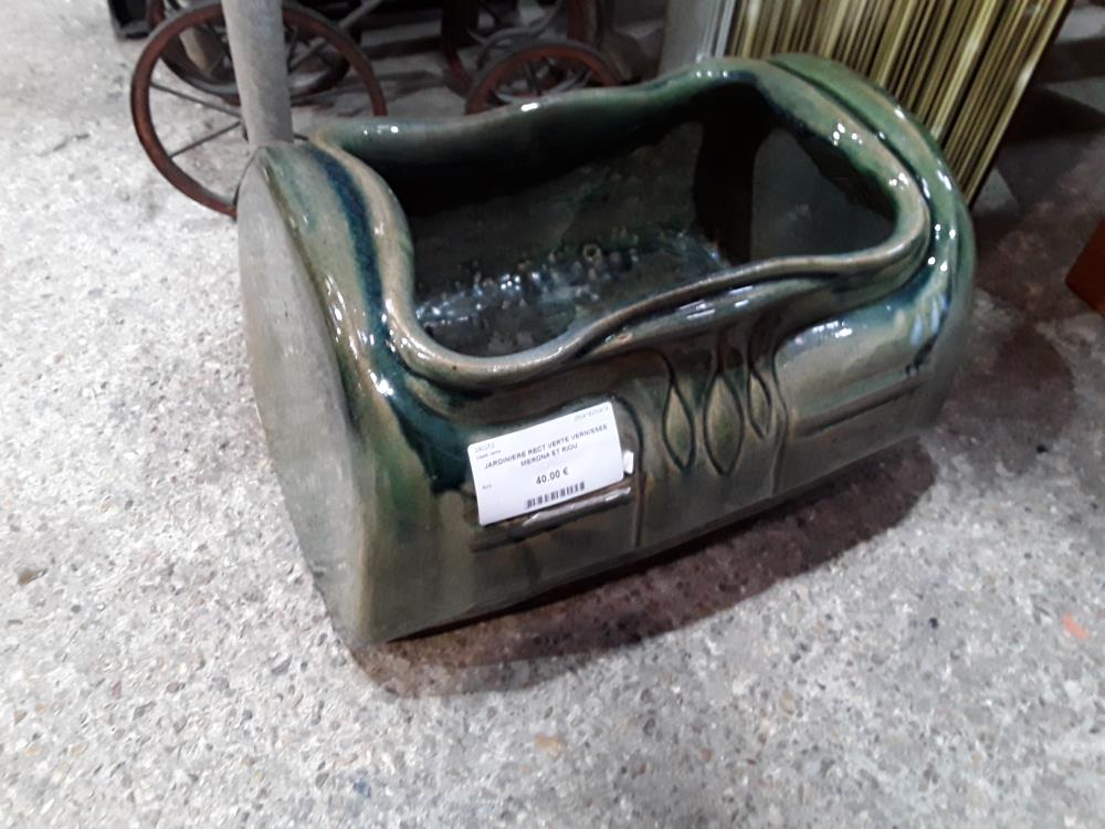 JARDINIERE RECT VERTE VERNISSEE MERONA ET RIOU