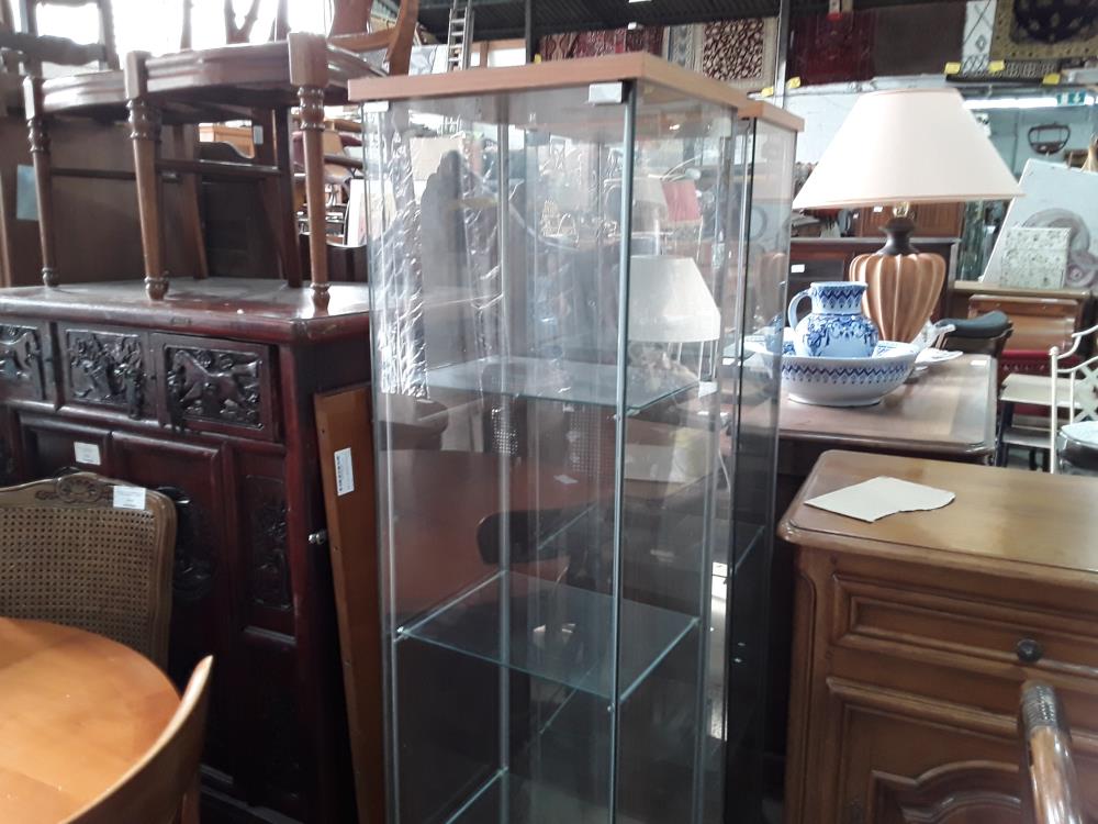 VITRINE COLONNE DECOR HETRE