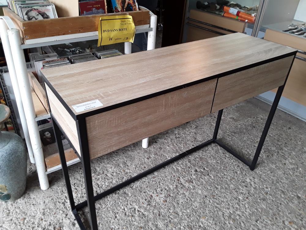 CONSOLE DECOR BOIS 2 TIROIRS PETITS ACCIDENDS EN FACADE