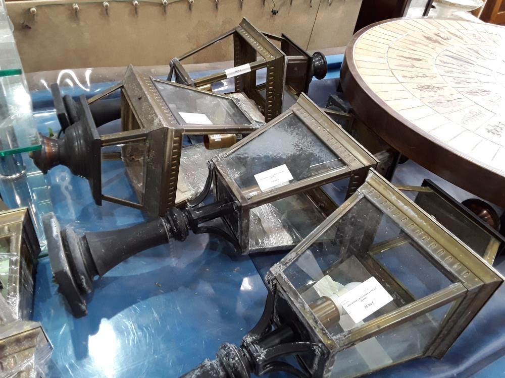LANTERNE LAITONNEE 4 FACES VERRE