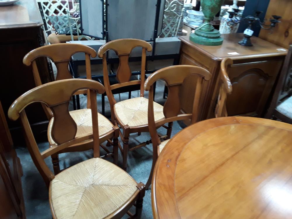 SERIE DE 6 CHAISES MERISIER PAILLE QUELQUES DEFAUT