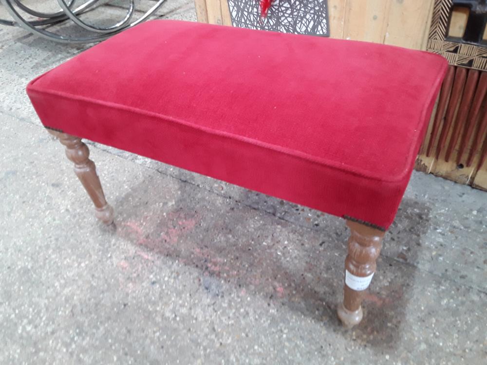 BANQUETTE BANC  RECT TISSU ROUGE