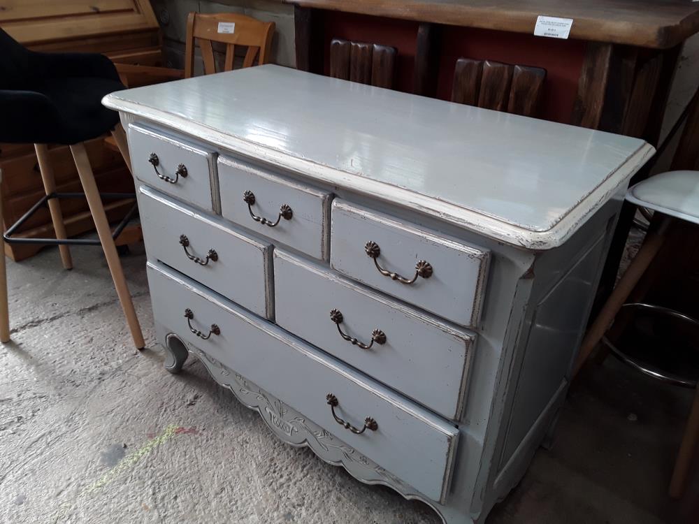 COMMODE GRISE 4T PATINE