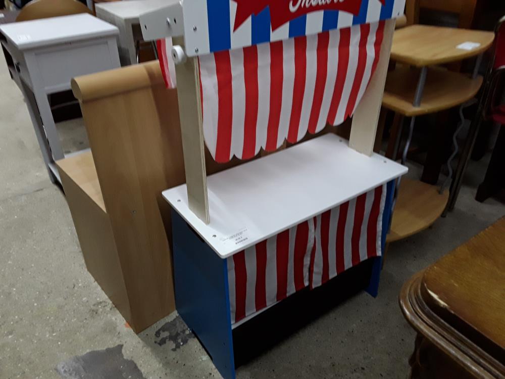 THEATRE D ENFANT BOIS BLNC TOILE RAYEE BLEU BLANC