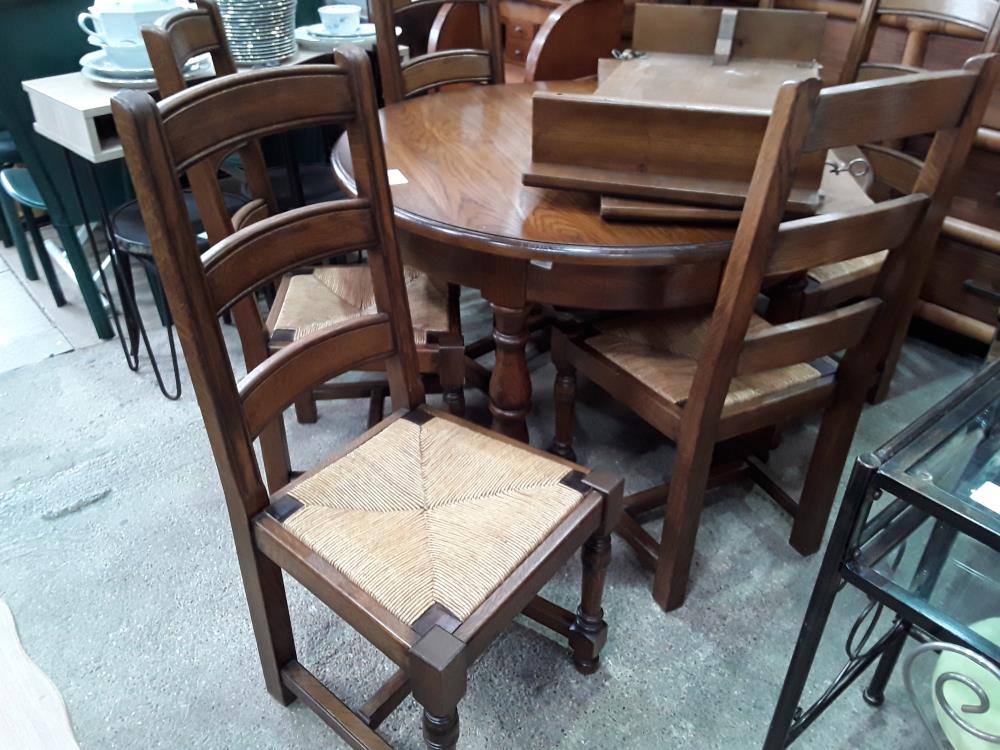 SERIE DE 6 CHAISES CHENE ASSISE PAILLE