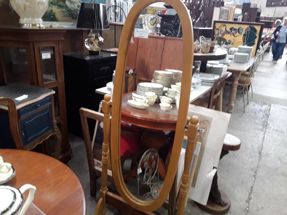 MIROIR PSYCHEE BOIS NAT OVALE