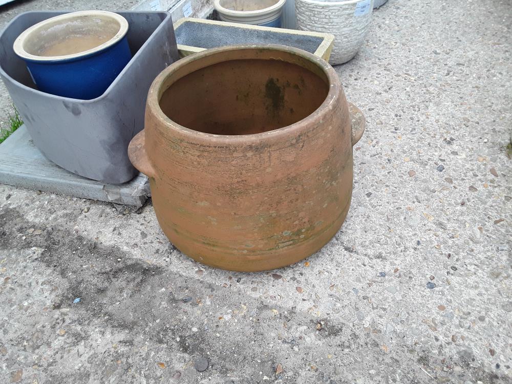 POT DE FLEUR TERRE 40CM ROND VENTRU 2 ANSES