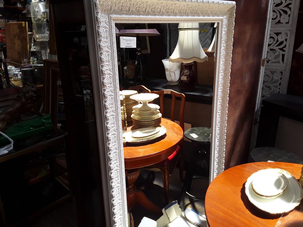 MIROIR BISAUTE CADRE MOULURE BLANC 115/74CM
