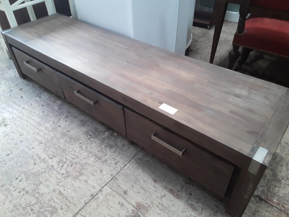 MEUBLE TV  50X190 2 ABBAT 1T BAS BOIS LAMELLE COLLE  DEFAUTS