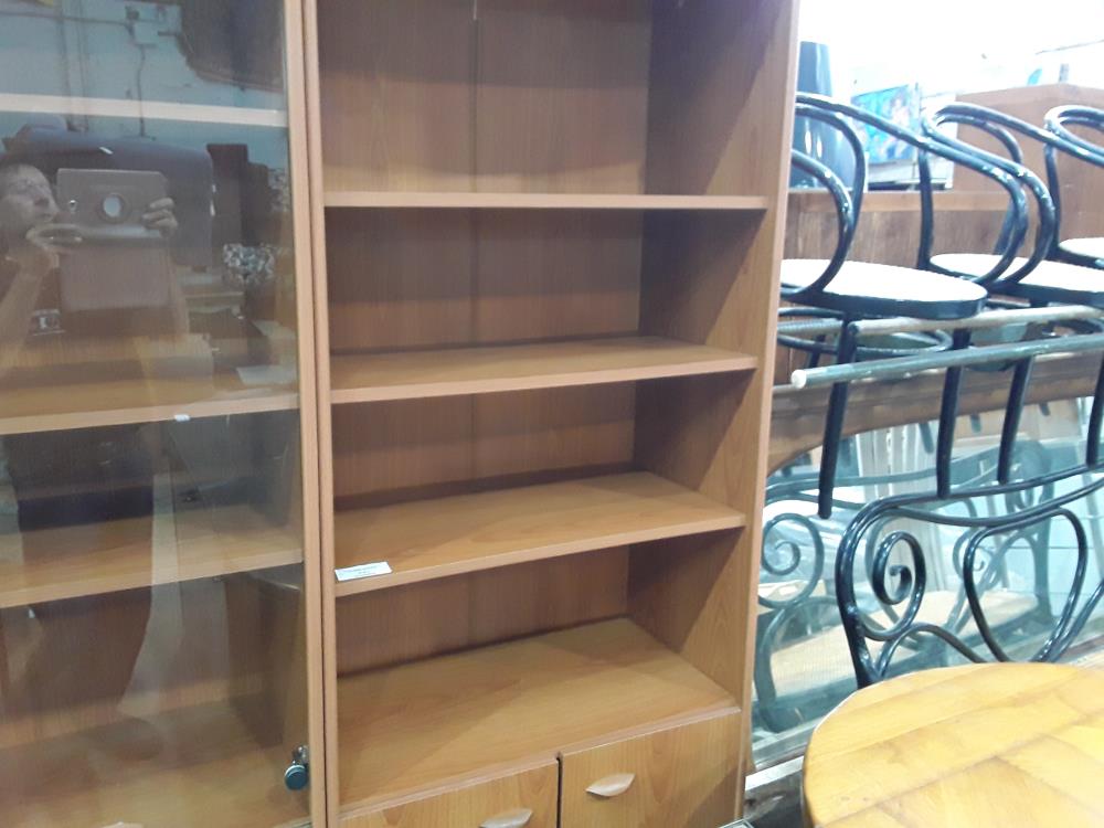 BIBLIOTHEQUE OUVERTE 2P ET ETAGERES DECOR BOIS