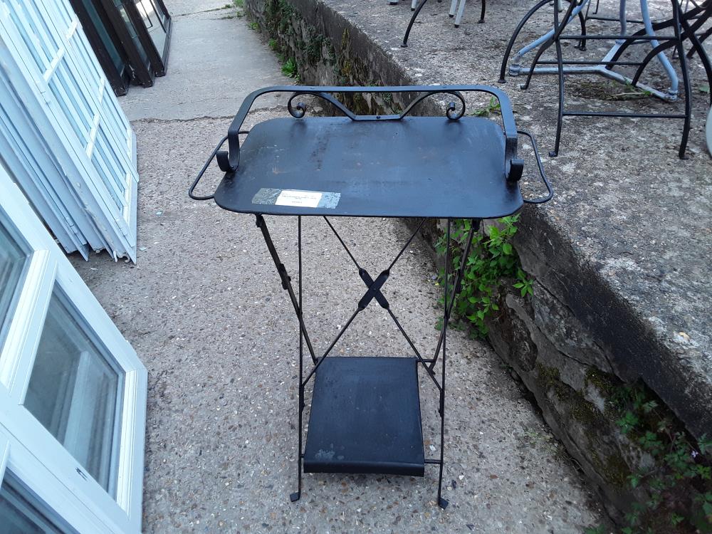 TABLE DESSERTE NOIRE PLIANTE METAL
