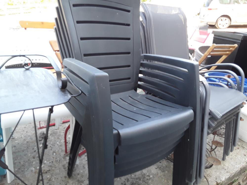SERIE DE 5 FAUTEUILS PVC NOIR
