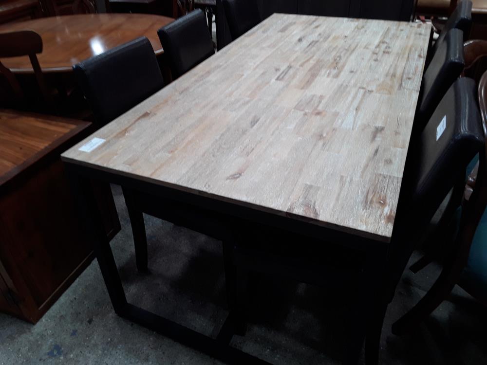 TABLE  DECOR LATTES BOIS 180/90CM PIETEMENT TUBE