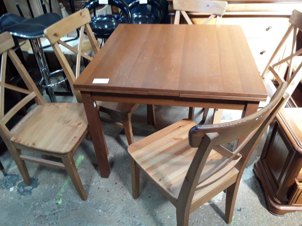 TABLE CARRE DECO CHENE MOYEN 2 ALL ITALIENNE