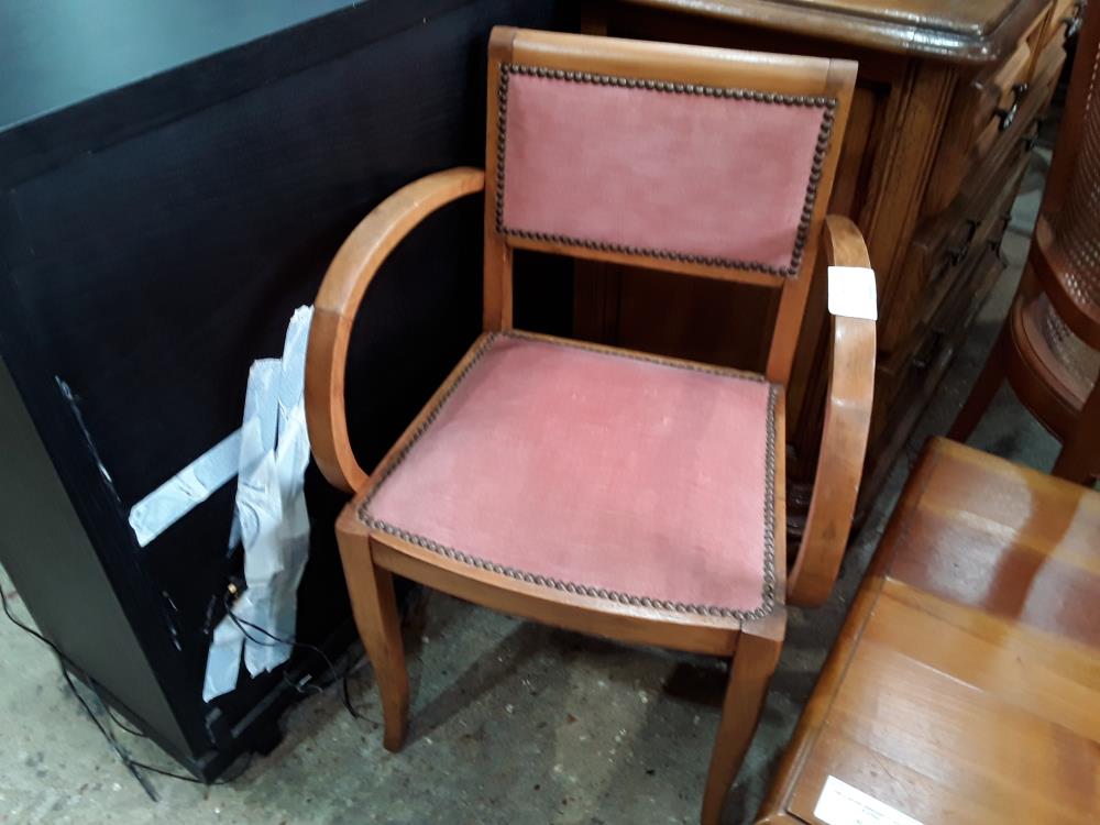 FAUTEUIL BRIDGE TISSU ROSE 