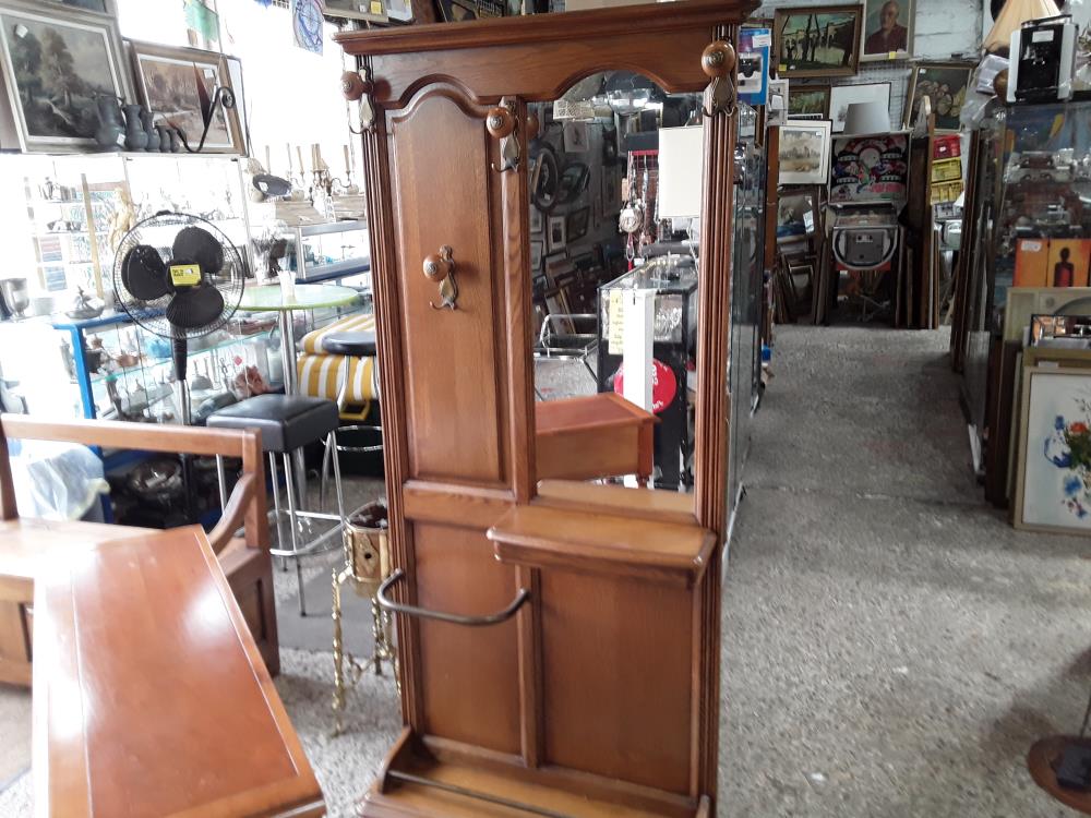 VESTIAIRE CHENE 4 PATERES 1 MIROIR 1 TABLETTE