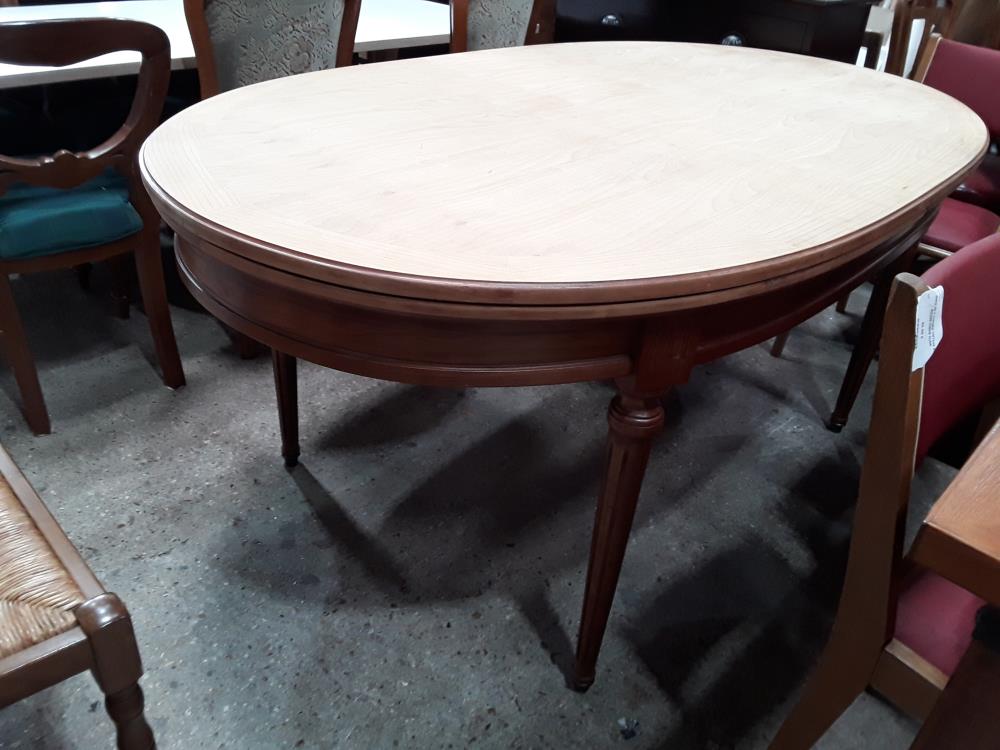 TABLE OVALE 180CM PLATEAU DECAPER 2 ALLONGES A L ITALIENNE