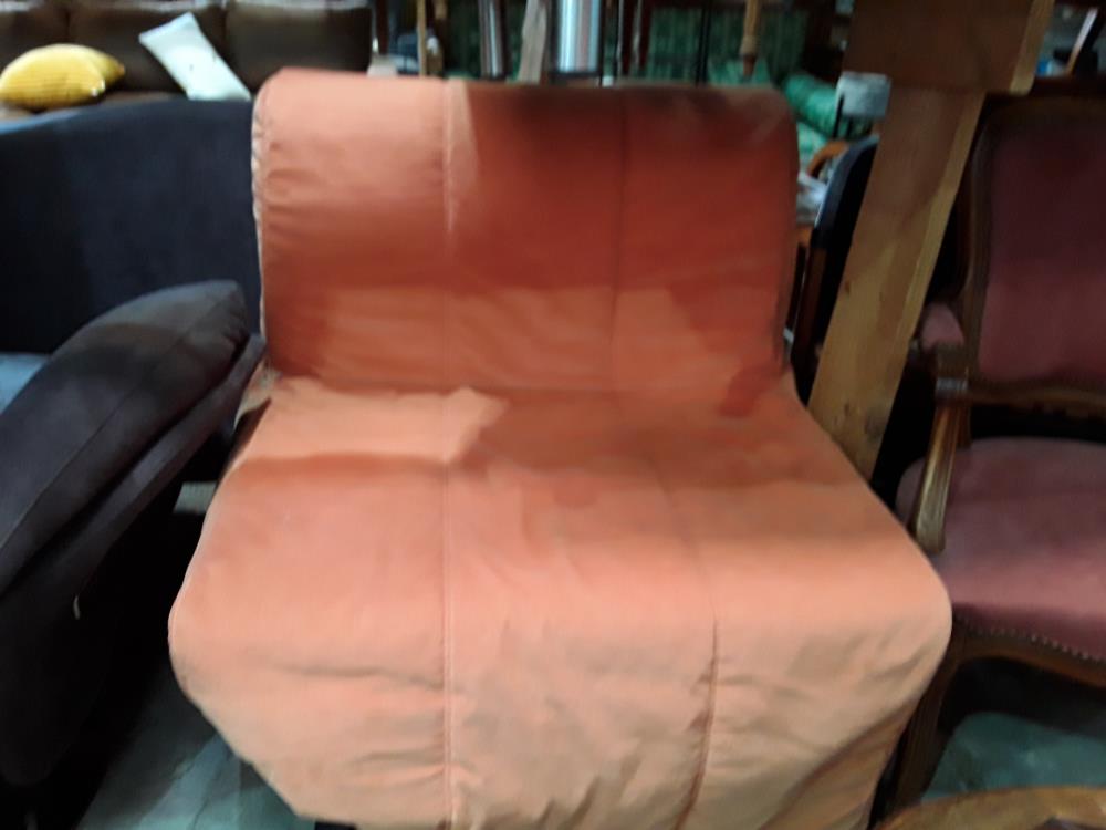 CHAUFFEUSE LIT 90X190CM TISSUS ORANGE