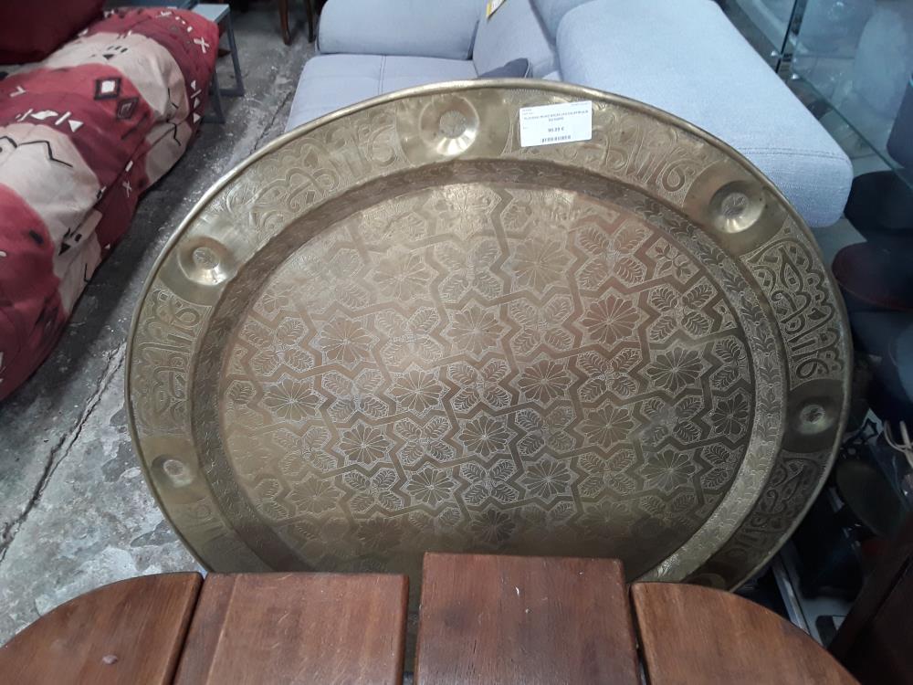 PLATEAU ROND 97CM LAITON AFRIQUE DU NORD