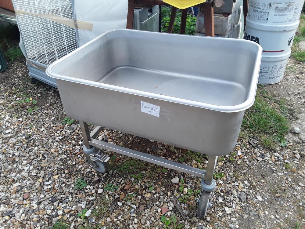 BAC ALU 80X60 DE RINCAGE SUR SUPPORT A ROULETTES
