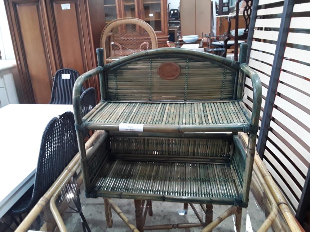 ETAGERE MURALE BAMBOU ET OSIER VERT  LA COMPAGNIE DU PACIFIQUE