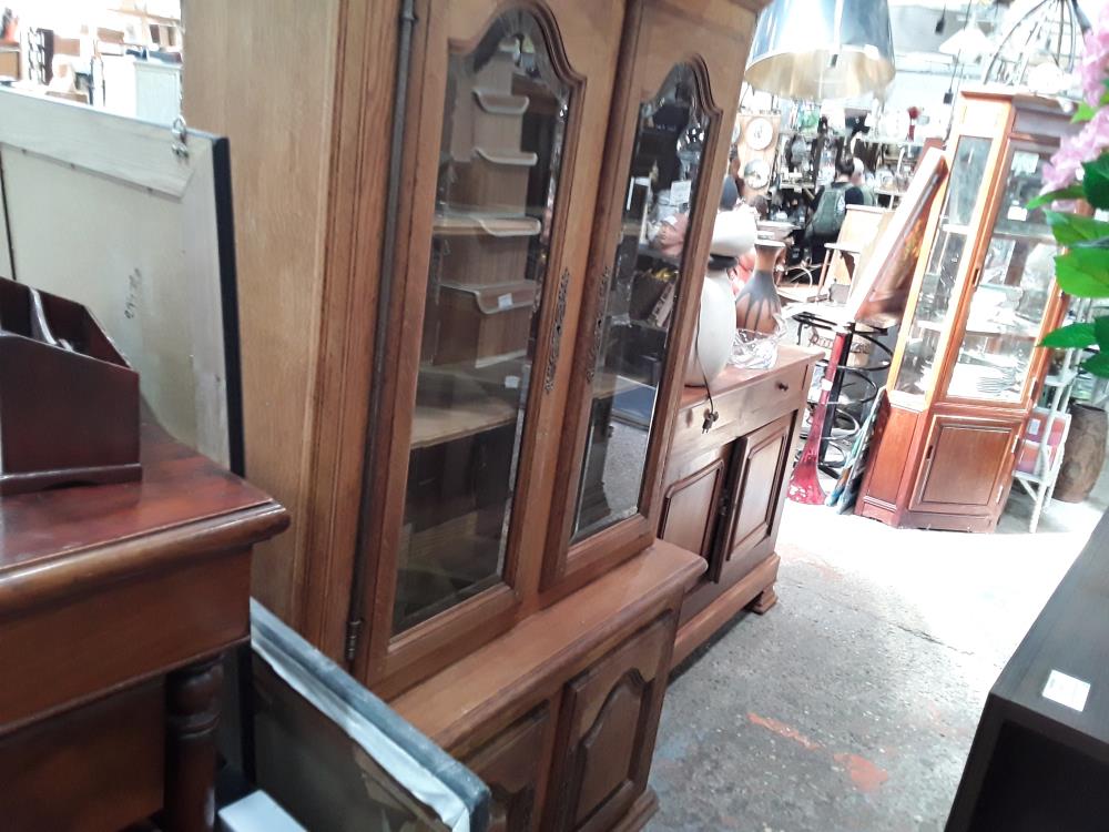 VITRINE 2 CORPS CHENE  2P VITREES 2P PLEINES PETITES RAYURES
