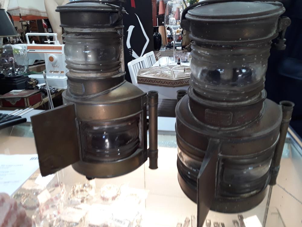 PAIRE DE FANAUX  ANCIENNES DE MARINE  OUVRARD A VILLARS