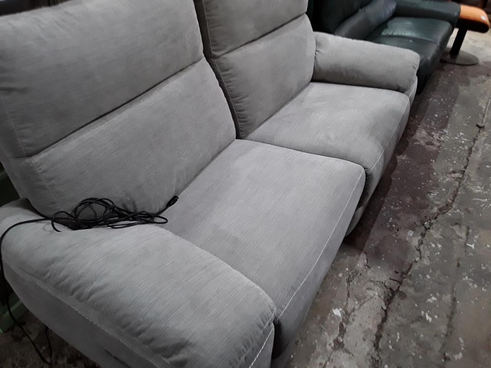 CANAPE 2 PLACES TISSU GRIS ELECT RELAX GRIFFURES 