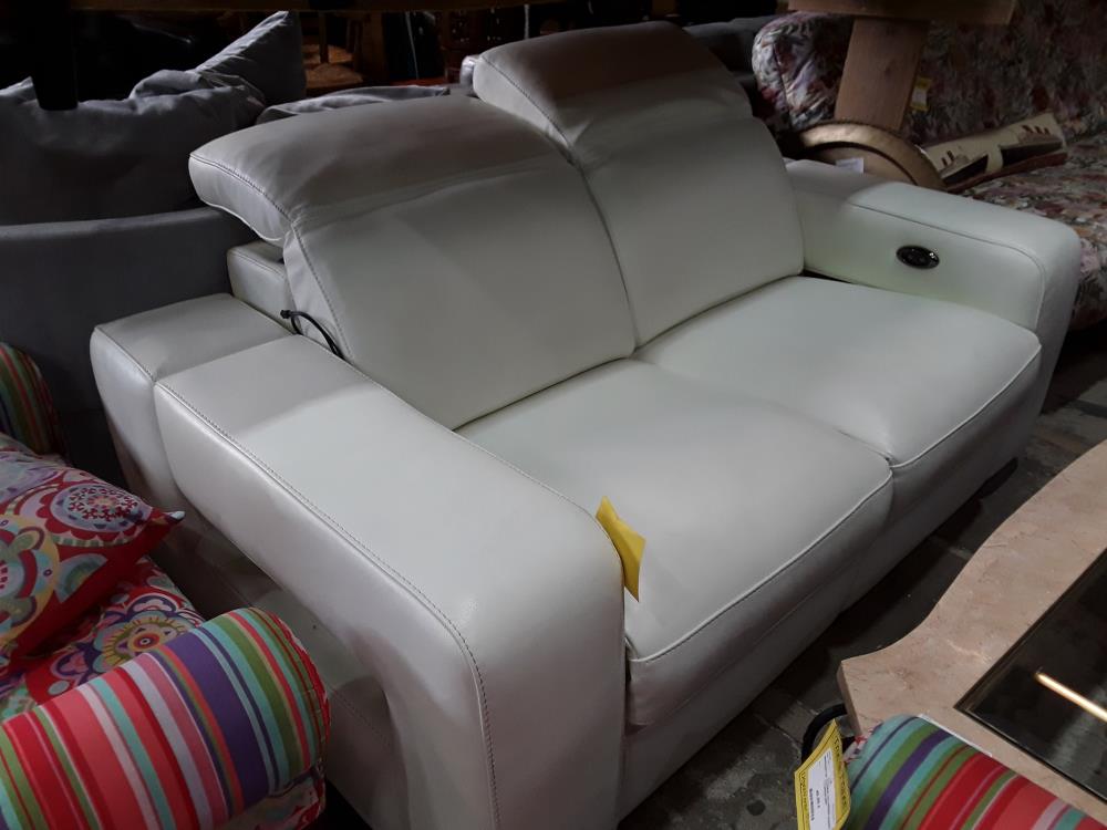 CANAPE CUIR 2 PLACES BLANC ELECT DESIGN