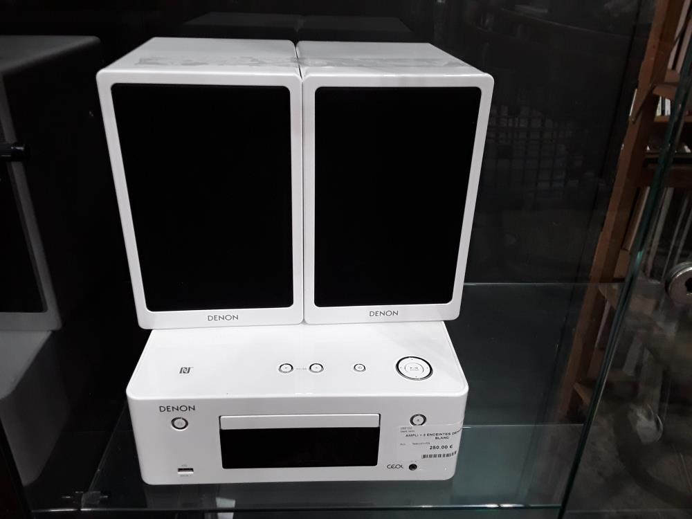 AMPLI + 2 ENCEINTES DENON CEOL BLANC