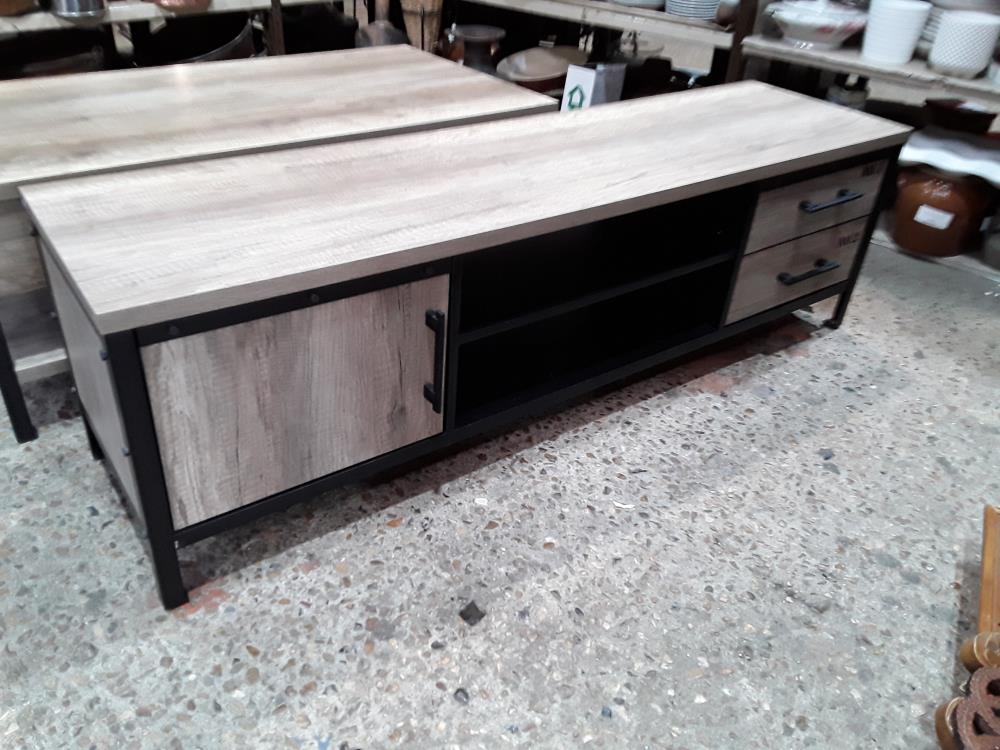 MEUBLE TV RECT 150X40 2T 1P ETAGERE DECOR INDUS