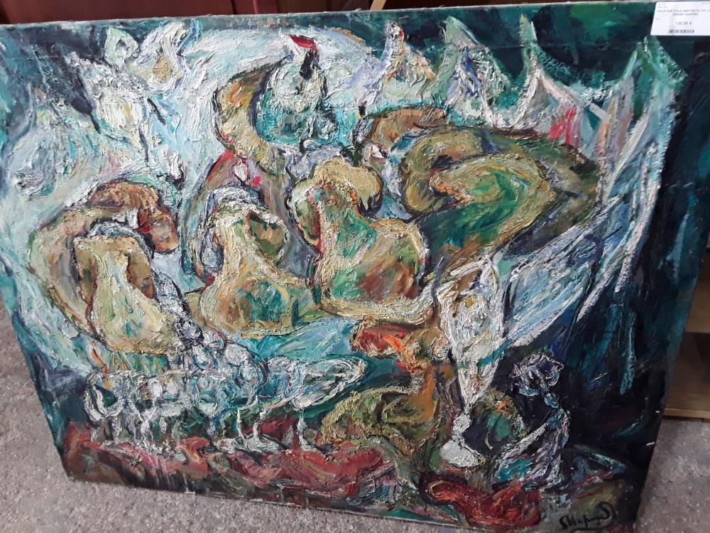 HUILE SUR TOILE ABSTRAITE 100/125CM SIGNEE SHAPIRO