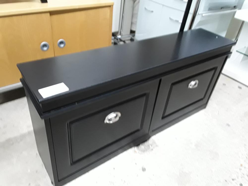 MEUBLE BAS A CHAUSSURES 2 ABATTANTS NOIR