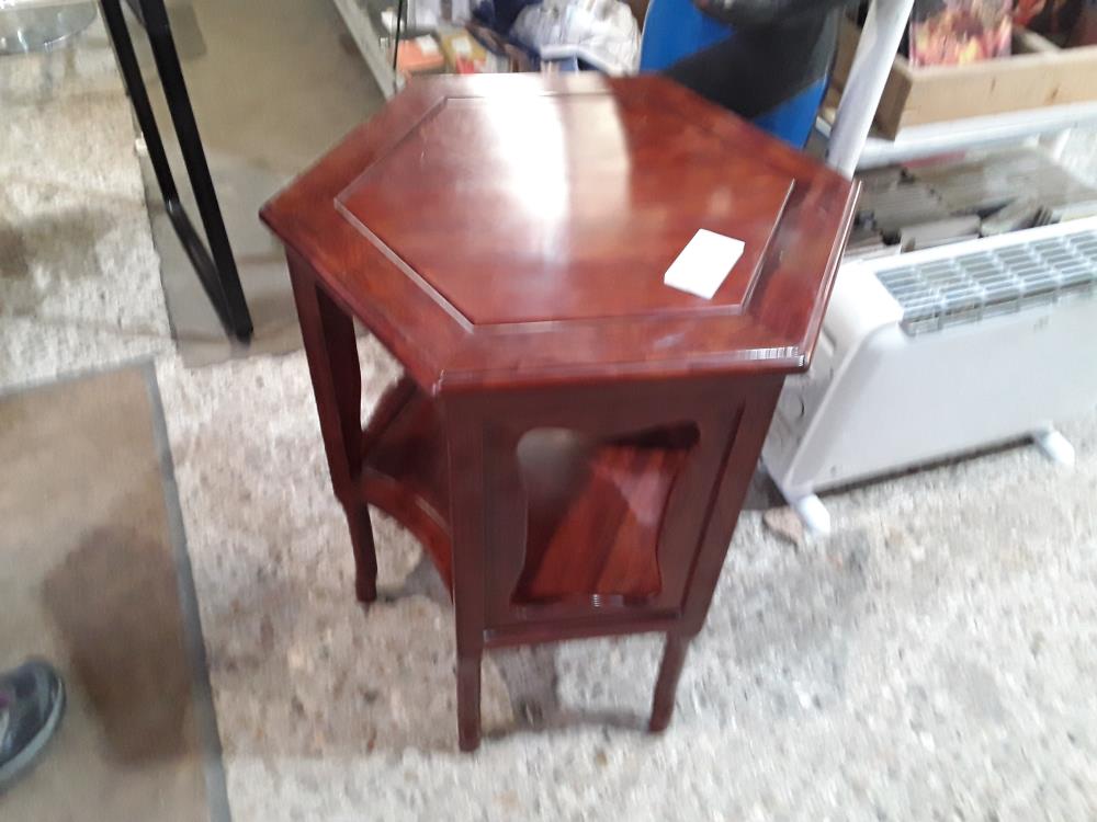 GUERIDON OCTO ACAJOU 6 PIEDS RAYURES