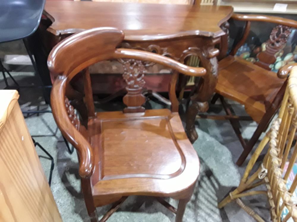 FAUTEUIL D ANGLE ACAJOU STYLE ASIAT