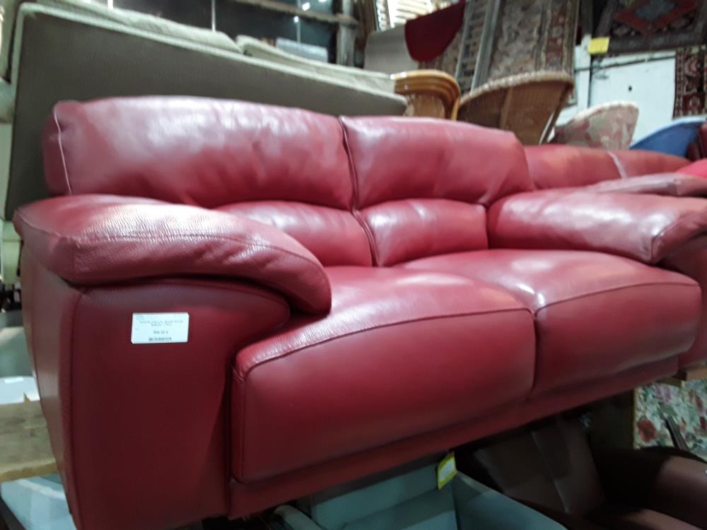 CANAPE FIXE 2 PL  ROUGE ROCHE BOBOIS+ 1 POUF