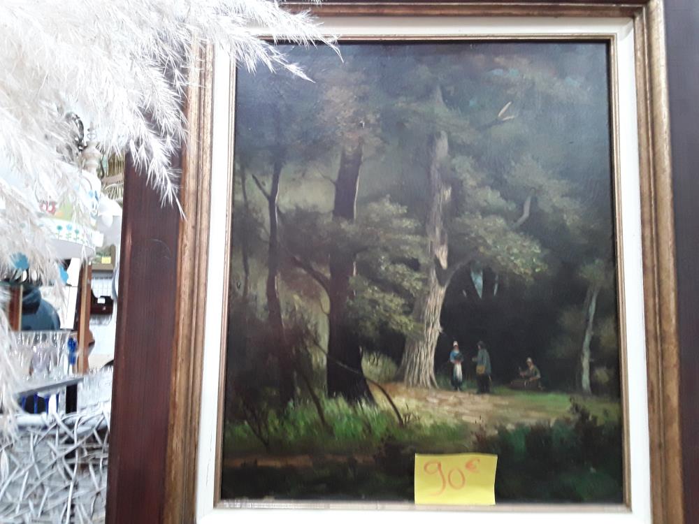 HUILE SUR TOILE ESPRIT BARBIZON PERCEE  SIGNEE CAUTEAT CONTI ?